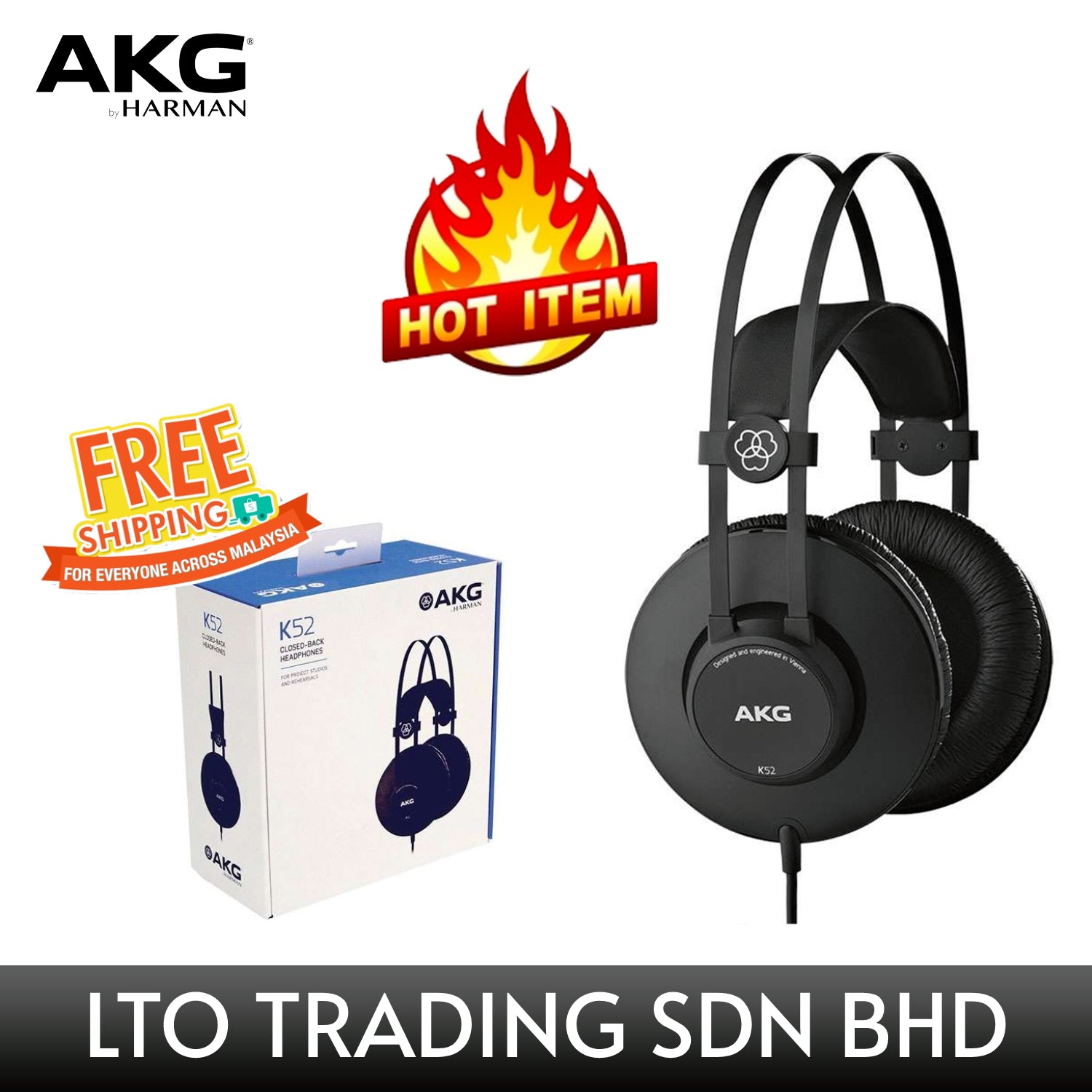 AKG K52 Closed Back Headphones – PA SYSTEM MALAYSIA - Design and Build with  Public Address System