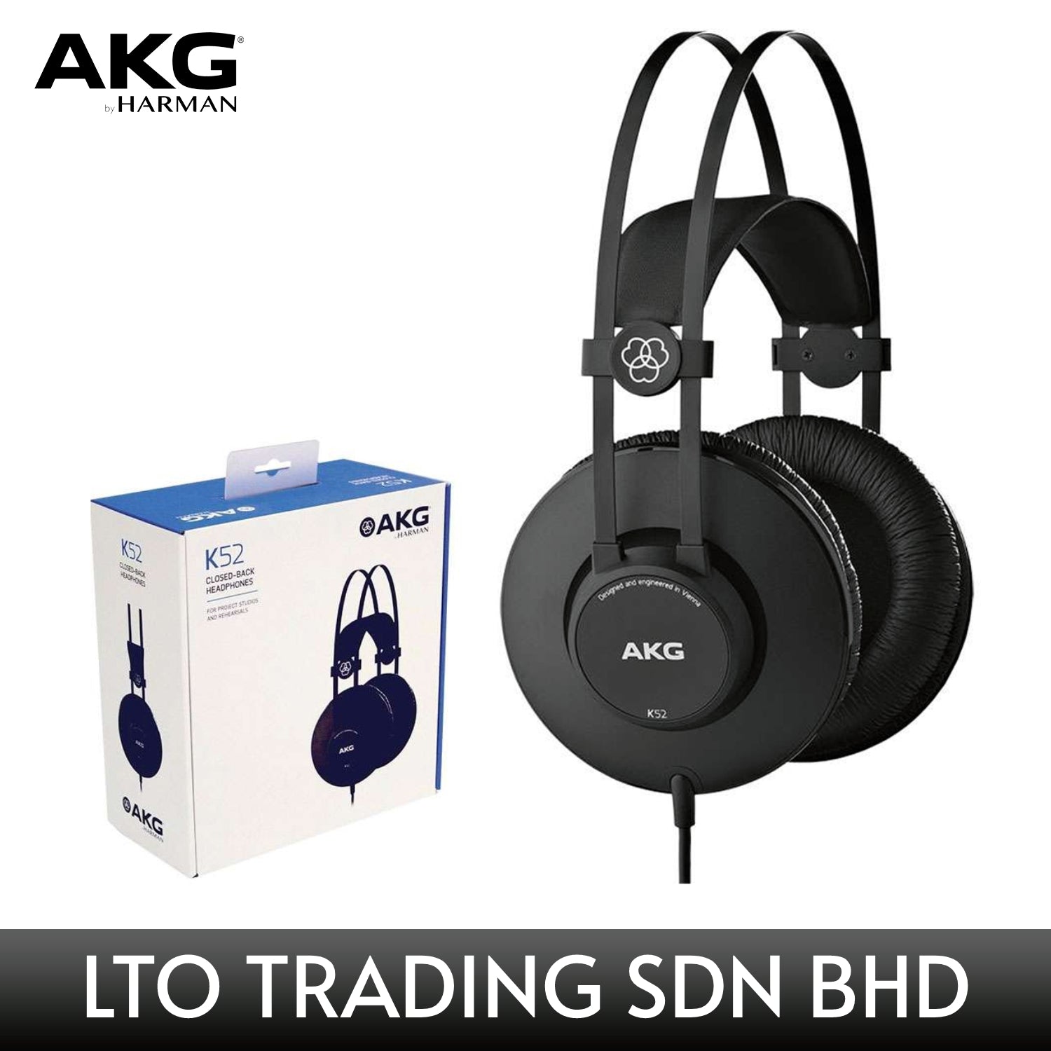 AKG K52 Headphones Closed Back Studio Headphones