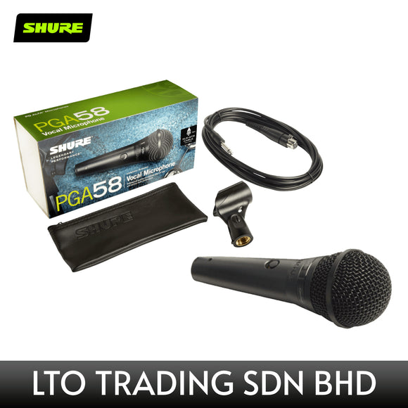 SHURE PGA58-QTR Cardioid Dynamic Vocal Microphone with XLR-to-1/4